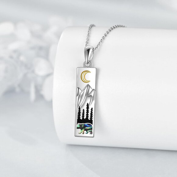 Mountain Necklace for Women Sterling Silver Nature Jewelry Gift for Skiers, Hike - Picture 5 of 7